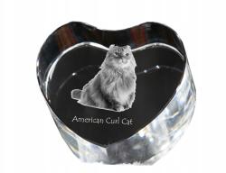 Art-Dog Amerikai macska curl kristály szív, dísz, ajándék macska fotó (5055882446717)