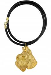 Art-Dog Schnauzer, Schnauzer aranyozott kutya nyaklánc, szíj medál (5906111286065)