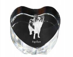 Art-Dog Papillon kristály szív, dísz, ajándéktárgy kutya fotóval (5055882445444)