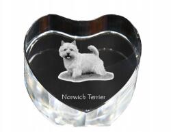 Art-Dog Norwich terrier kristály szív, dísz, ajándéktárgy kutya fotóval (5055882444805)