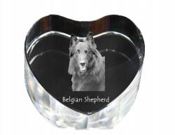 Art-Dog Belga juhászkutya kristály szív, dísz, kutya fényképes ajándéktárgy (5055882445048)