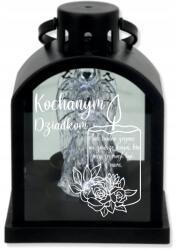 agmART LED-es mécsestartó fekete, gravírozható, személyre szabható Nagyszülőknek (Latarenka LED znicz czarny)