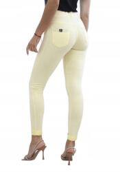 Kesi Pamut nadrág strasszokkal a hátsó zsebeken sárga L