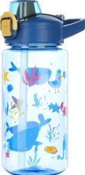 Edman Sticla apa pentru copii Edman 600ml, rezistenta la scurgeri, model balena, Albastru