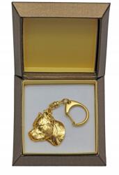 Art-Dog Amerikai Staffordshire terrier aranyozott kutya kulcstartó ajándék dobozban (5906111205202)