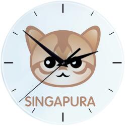  Szingapúri macska üveg falióra lógó aranyos macska (5056739256817)