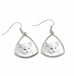 Art-Dog Török macska angora háromszög alakú, fényképes lógós fülbevaló, személyre szabható (5055882476653)