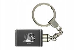 Art-Dog Boxer kristály kulcstartó kutya kulcstartó fényképpel megvilágított (5055882427075)