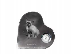 Art-Dog Burmai macska szív alakú kristály óra az Ön fényképével (5055882452732)