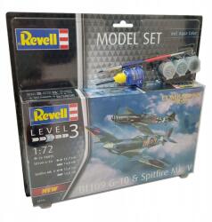 Revell 63710-es számú repülőgép-modellkészlet Bf109G-10 és Spitfire Mk. V (1: 72)