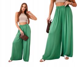 Kesi Zöld széles viszkóz női nadrág, magas derekú (5907302818614)