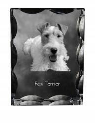Art-Dog Foksterier durva szőrű kutya fotó díszes kristályban, ajándéktárgy (5055882448209)