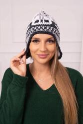 Kesi Maryla női sapka K406 fehér+grafit+sötétszürke