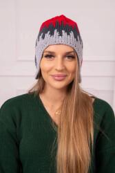 Kesi Nikol K405 női sapka piros+grafit+sötétszürke
