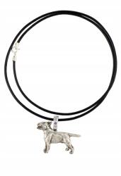 Art-Dog Bullterier Bull Terrier nyaklánc kutyával, apró medál a szíjon (5906111283408)