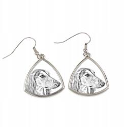 Art-Dog Perzsa agár, háromszög alakú szaluk, lógós fülbevaló kutyával, fényképpel (5055882474871)