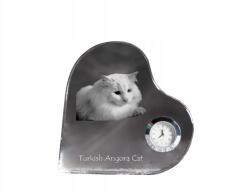  Macska Török angóra kristály szív alakú óra az Ön fényképével (5055882452657)
