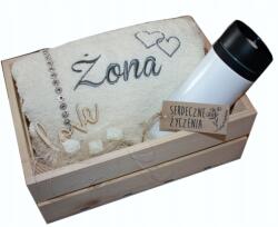 agmART Ajándék Törölköző hímzés thermo bögre férj feleség (recznik)