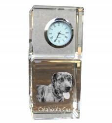 Art-Dog Catahoula Leopard Dog kristály asztali óra kutyával, saját fotóval (5055882417502)