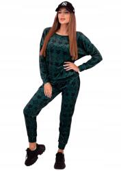 Kesi Női velúr szett monogrammal zöld fekete (5907302840295)