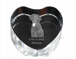 Art-Dog Curly Coated Retriever kristály szív, dísz, kutya fénykép ajándéktárgy (5055882445598)