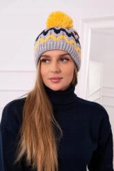 Kesi Laila női sapka K283 sötétszürke+sárga