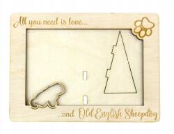 Art-Dog Juhászkutya óangol gravírozott képkeret kutyával, kutya neve (5906111216628)