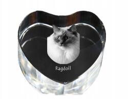 Art-Dog Ragdoll macska kristály szív, dísz, ajándék macska fotó (5055882446519)