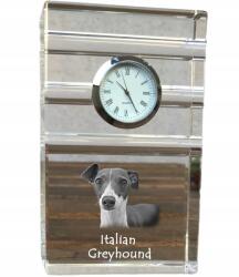  Olasz kristály asztali karóra kutyával, saját fotóval (5060383449648)