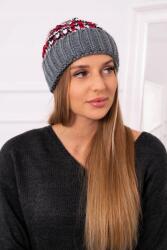 Kesi Női sapka Iris K348 sötétszürke+piros