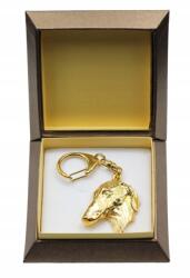 Art-Dog Afrikai agár, Azawakh aranyozott kutya kulcstartó díszdobozban (5906111205516)