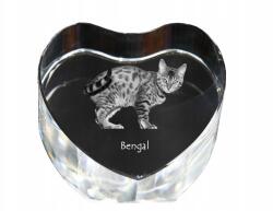 Art-Dog Bengáli macska kristály szív, dísz, macska fénykép ajándéktárgy (5055882446601)