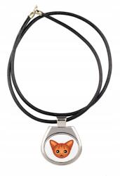 Art-Dog Abesszin macska medál szíjjal, aranyos macskával, nyaklánc (5056739254271)