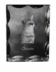Art-Dog Chausie macska fotó díszes kristályban, ajándéktárgy, lakásdekoráció (5055882449923)