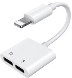 JOYROOM Adaptor audio + incarcare Joyroom Lightning - 2x Lightning white (S-Y104) (ad/au/light-light/S-Y403/1.2/a)