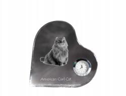 Art-Dog Amerikai macska curl kristály szív alakú óra az Ön fényképével (5055882452718)