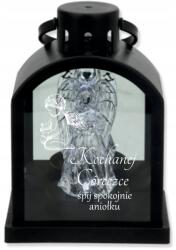 agmART LED-es mécsestartó fekete gravírozással személyre szabott felirat Lányának (Latarenka LED znicz)