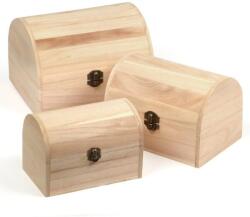 ArtExport Fa dobozkészlet - 3 db-os, kincsesláda domború tetővel, 20x16x14/17, 5x12, 5x12/14, 5x9x10 cm
