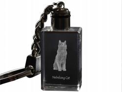 Art-Dog Macska Nebelung kristály kulcstartó macska kulcstartó fényképpel megvilágított (5055882428805)