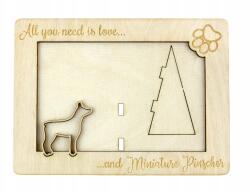 Art-Dog Pinczer miniatűr gravírozott képkeret kutyával, kutya neve (5906111215812)