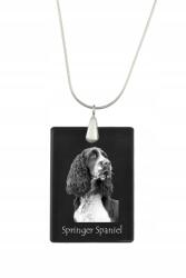 Art-Dog Springer spániel angol ezüst nyaklánc kristály medállal kutyával (5055882454378)