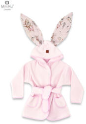 MimiNu Halat de baie, MimiNu, 6 - 24 luni, bumbac si thermo fleece, Little Ballerina Pink (6426972022712) Prosop