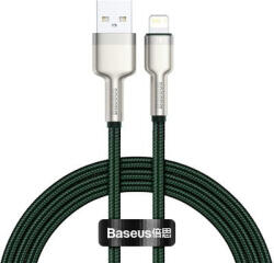 Baseus Cablu de date metalic Baseus Cafule Series USB - Lightning 2.4A 1 m verde