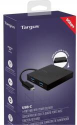 Targus Hub Usb-c elosztó Targus ACH924EU 3x Usb-a 1x Usb-c 3.2 Gen. 1 5Gb/s (ACH924EU-50)
