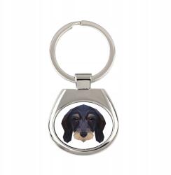 Art-Dog Teckel durva szőrű kutya kulcstartó, grafikai kulcstartó (5056739220184)