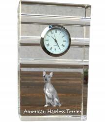 Art-Dog Amerikai terrier szőrtelen kristály asztali karóra az Ön fényképével (5060381107991)