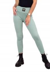 Kesi Magas derekú csíkos leggings, sötét menta