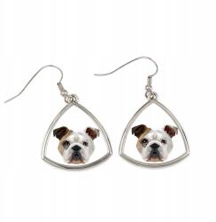 Art-Dog Bulldog háromszög alakú lógós fülbevaló geometrikus kutyával (5056739218457)