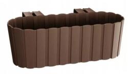 Prosperplast Jardiniera decorativa, suport plastic, maro, 4.9 L, 38.3x21.2x13 cm, Boardee Hook (DDECZ400-R222)