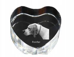 Art-Dog Pointer kristály szív, dísz, ajándéktárgy kutya fotóval (5055882445307)